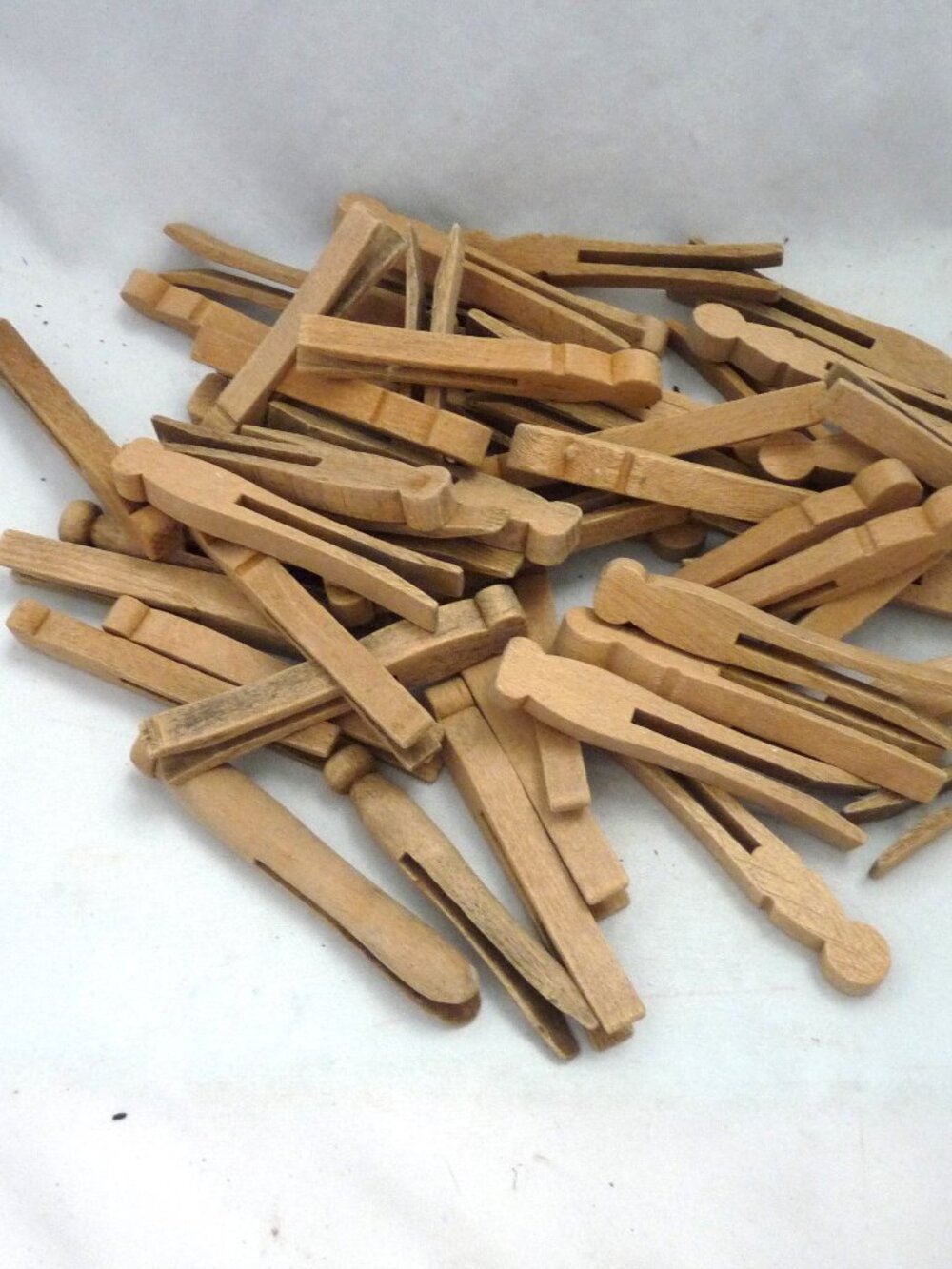 50 vintage wooden clothespins clothes pins weathered